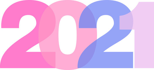 Multicolor 2021 icons for new year