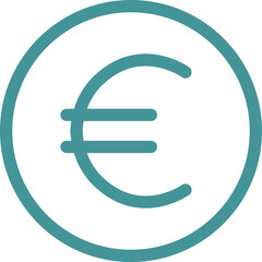 Euro icon in a circle