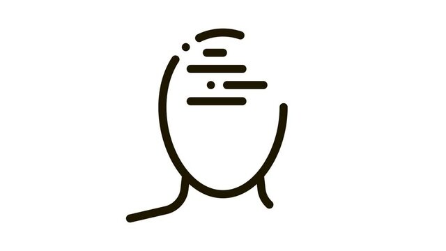 Cervicogenic Top Pain Human Headache animated black icon on white background