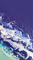 Fluid art acrilic paint abstract illustration background ocean