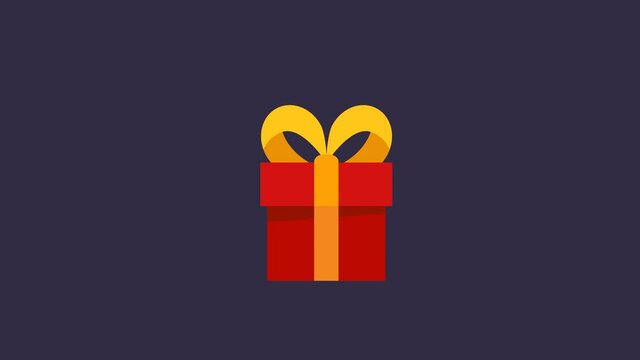 Gift Box Animated. Alpha Channel