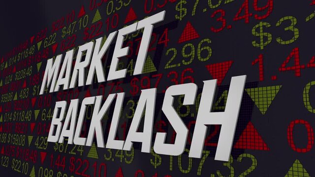 Market Backlash Reaction Response Bad News Stock Prices Fall 3d Animation