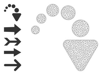 Mesh polygonal redo icon with simple structure created from redo vector graphics. Carcass mesh polygonal redo. Linear carcass flat mesh in vector format.