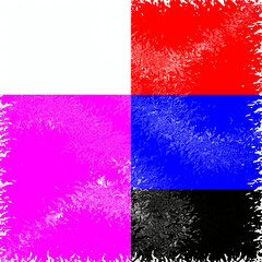 Red blue pink squares, shapes, forms, set of watercolor banners