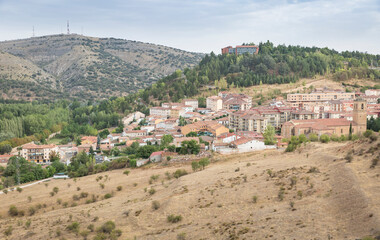 Fototapeta na wymiar cityscape over Soria city on a summer day, Castile and Leon, Spain