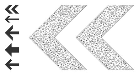 Fototapeta premium Mesh polygonal shift left icon with simple symbols created from shift left vector graphics. Frame mesh polygonal shift left. Linear frame 2D mesh in vector EPS format.