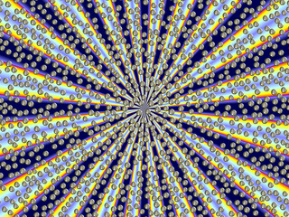 Blue yellow fractal design, texture, abstract background with stars
