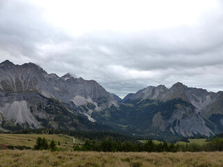 Mountain hiking tour Karwendel mountains, Tyrol, Austria