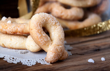 Norwegian Christmas cookies berlin wreaths close-up