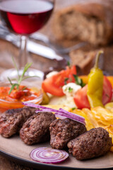 cevapcici on a plate