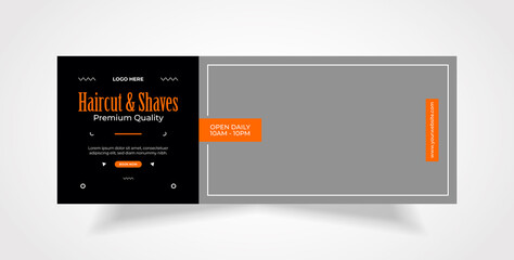 Barber shop  Facebook timeline cover and web banner template