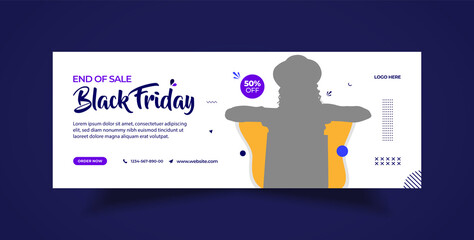 Naklejka premium Black Friday Facebook timeline cover and web banner template 