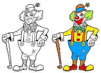 Rich clown, with bonus black outline version