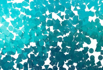 Light  blue vector template with crystals, circles, squares.