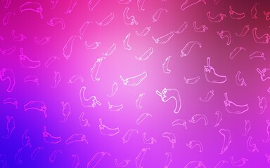 Light Purple, Pink vector template with organic peppers. Illustration with set of fresh peppers in doodle style. Pattern for ad, booklets, leaflets of restaurants.