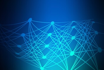 Dark BLUE vector texture with artificial intelligence concept.