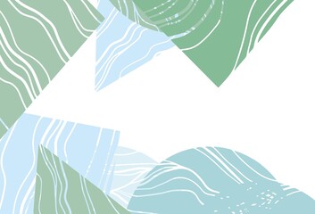 Light  blue, green vector backdrop with lines, circles, rhombus.