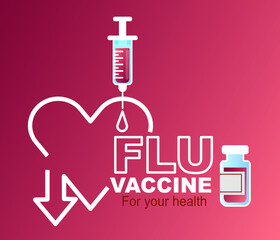 Vaccination concept design. vaccine protection against viruses and flu. Display for medicine and vaccine concept, banner, poster, web page.
