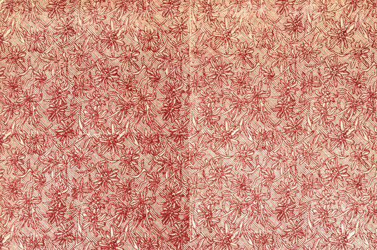 vintage texture from shading and flowers from an old book