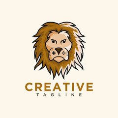 Lion art with game concept , creative design vector template.