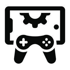 
Mobile app with console management, solid icon of game setting 
