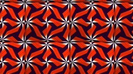 repeating patterns of abstract flowers.