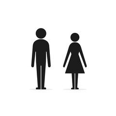 Man and Woman icon, Men and Women sign vector isolated black silhouette illustration