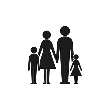 Family icon. Vector isolated family sign silhouette illustration. Flat simple sign