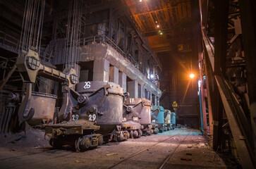 Fototapeta na wymiar Metallurgical plant at night