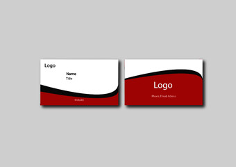 Business card design isolated on background for corporate company. Business card template vector design. Business mockup. Red color business card. Both side business card. Modern card ideas. Simple