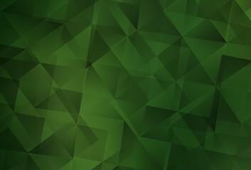 Obraz premium Dark Green vector abstract polygonal pattern.