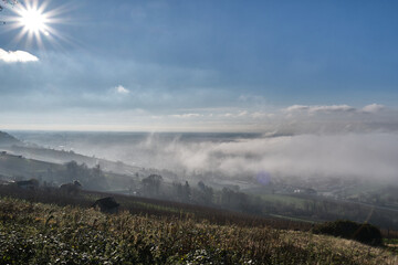 Nebellandschaften an der Bergstra&szlig;e.