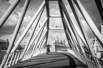 modern footbridge in Amsterdam 