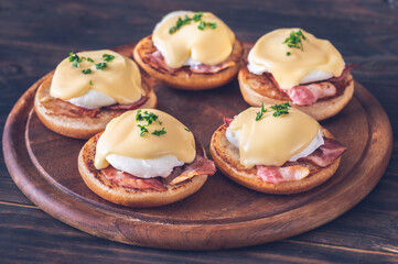 Eggs Benedict with bacon