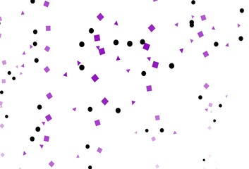 Light Purple vector template with crystals, circles, squares.