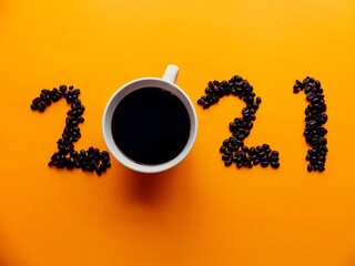 Coffee 2021 - New Year Sign - Coffee Lovers - Cup of Coffee