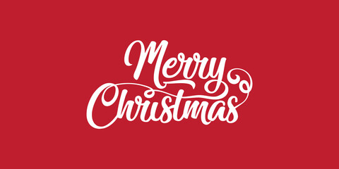 Merry Christmas white hand lettering inscription to winter holiday design. Creative typography for Holiday Greeting Gift Poster. Calligraphy Font style Banner &ndash; Vector Illustrator