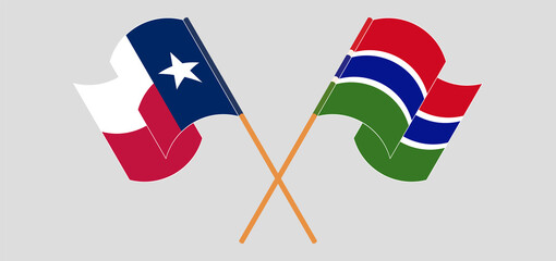 Crossed flags of the State of Texas and the Gambia