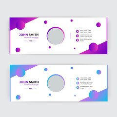 Email signature template design or email footer and personal social media cover	