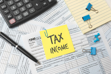 Tax income, tax refund concept