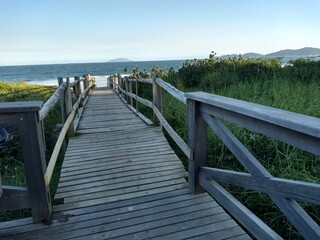 Fototapeta premium wooden bridge over the river