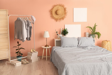 Interior of modern comfortable bedroom