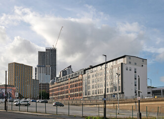 car park on new york road in leeds looking towards north street and the apartment developments...