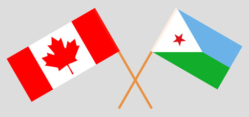 Crossed flags of Canada and Djibouti