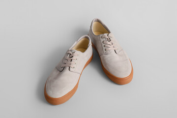 Casual male shoes on white background