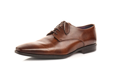 Classic leather male shoe on white background