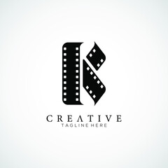 Fototapeta na wymiar Elegant letter B logo for strip film vector illustration