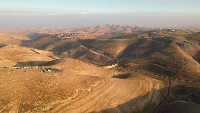  Judea (Jaudean) desert wih small Israeli Town Kedar
Close to Jerusalem and maale adumim City,sunset, Judean desert,December 2020
