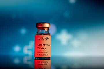 covid 19 vaccine and, color background