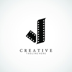 Fototapeta na wymiar Elegant letter J logo for strip film vector illustration